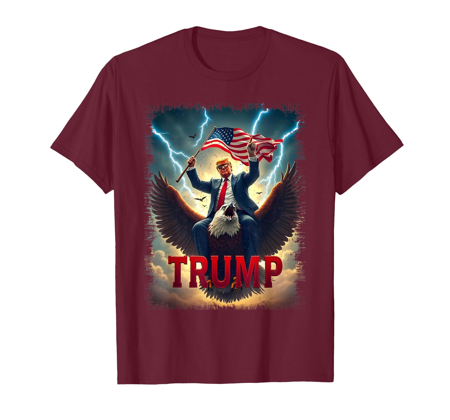 Vintage President Trump Riding an Eagle. Patriotic Political T-Shirt