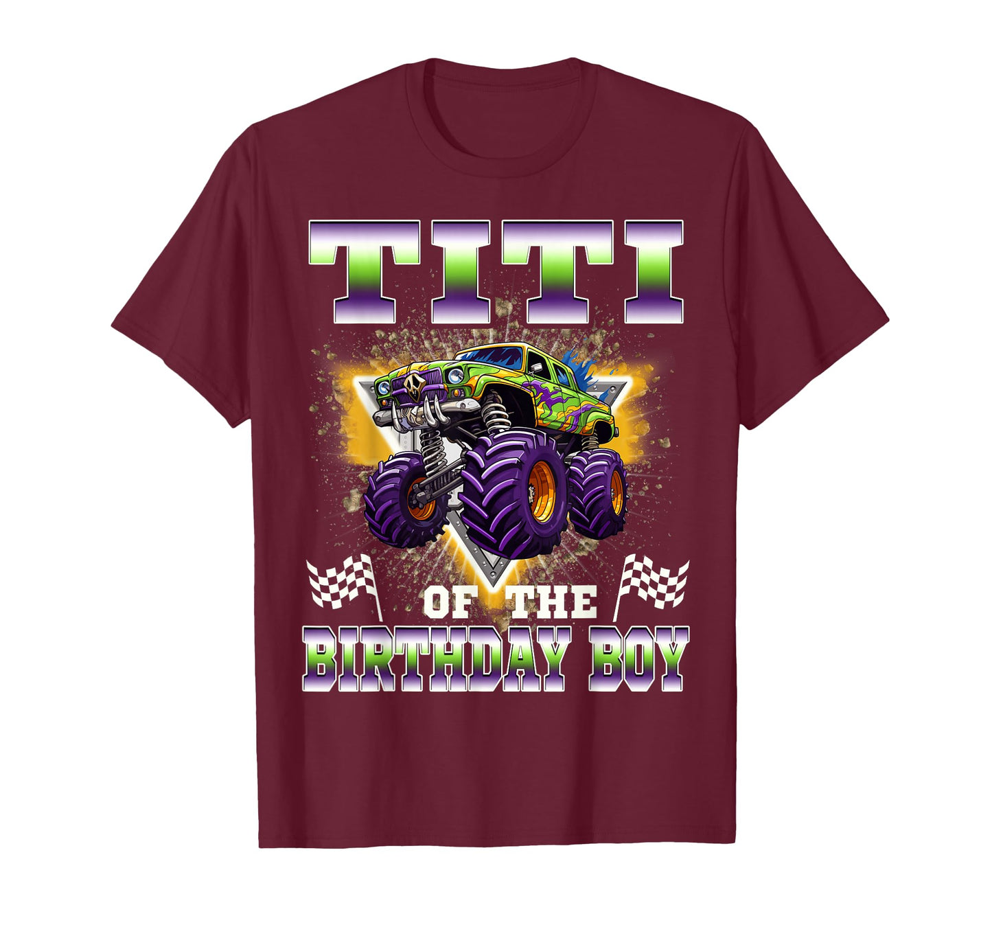 Titi of The Birthday Boy Monster Truck Birthday Family T-Shirt
