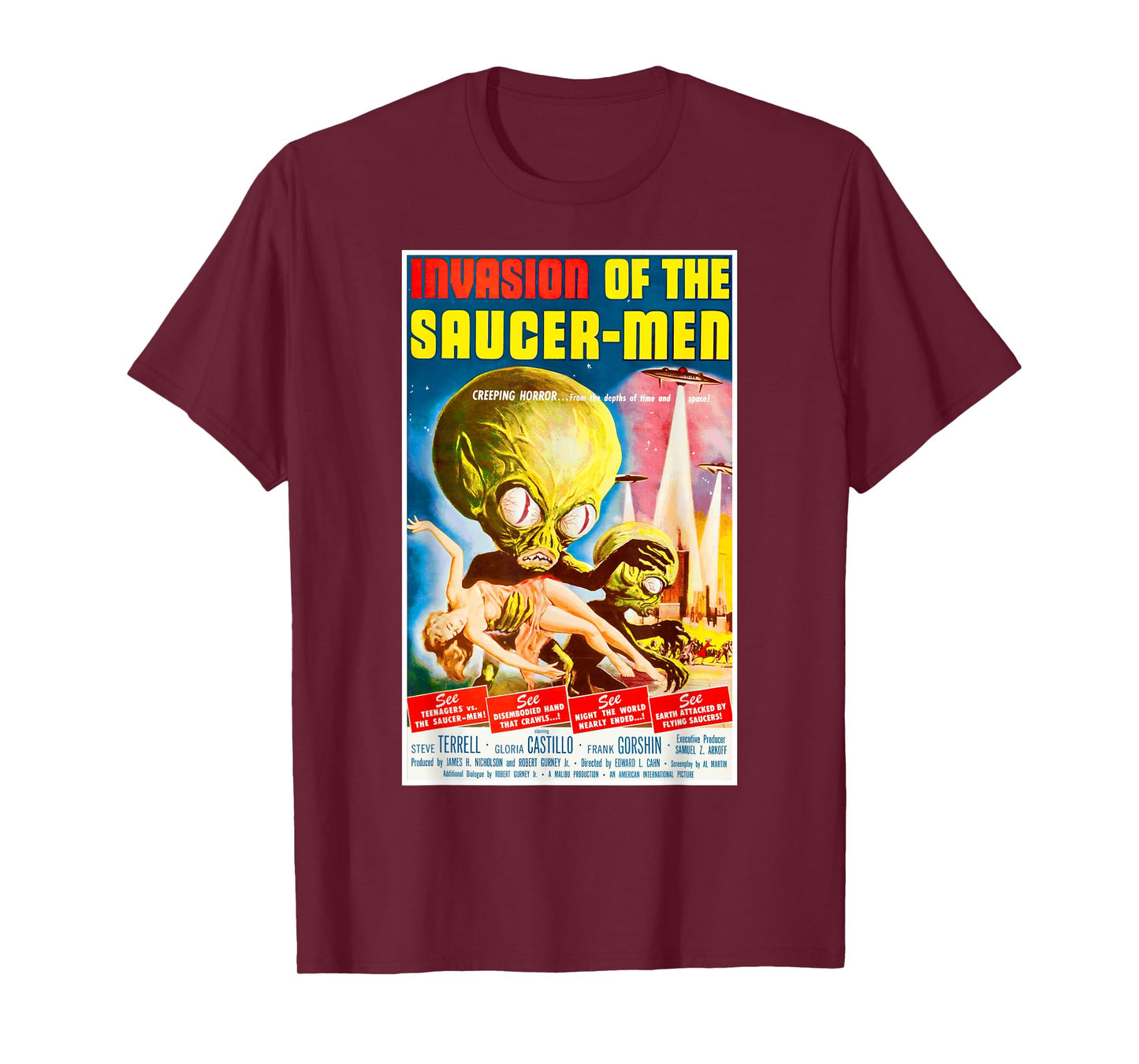Invasion of Saucer Men Halloween T-Shirt Sci Fi Tee Shirt