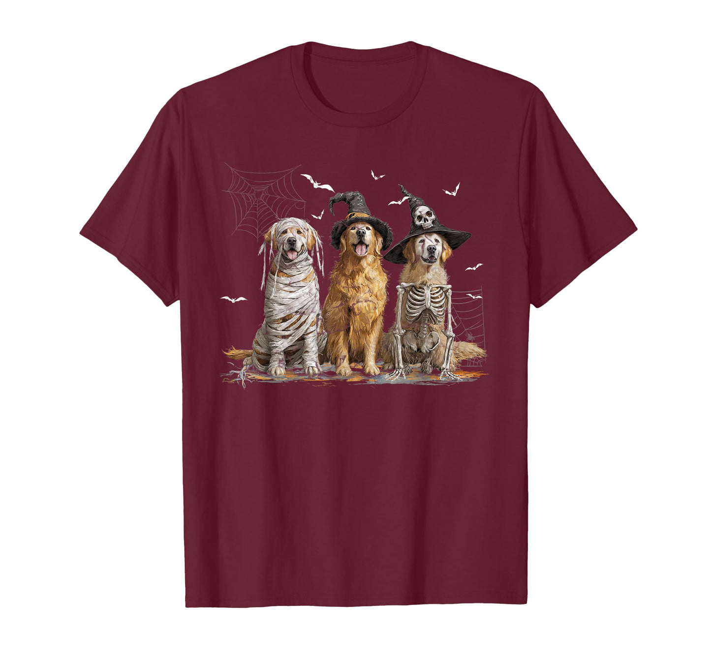 Cute Golden Retriever Dog Dressed Ghost Funny Halloween T-Shirt