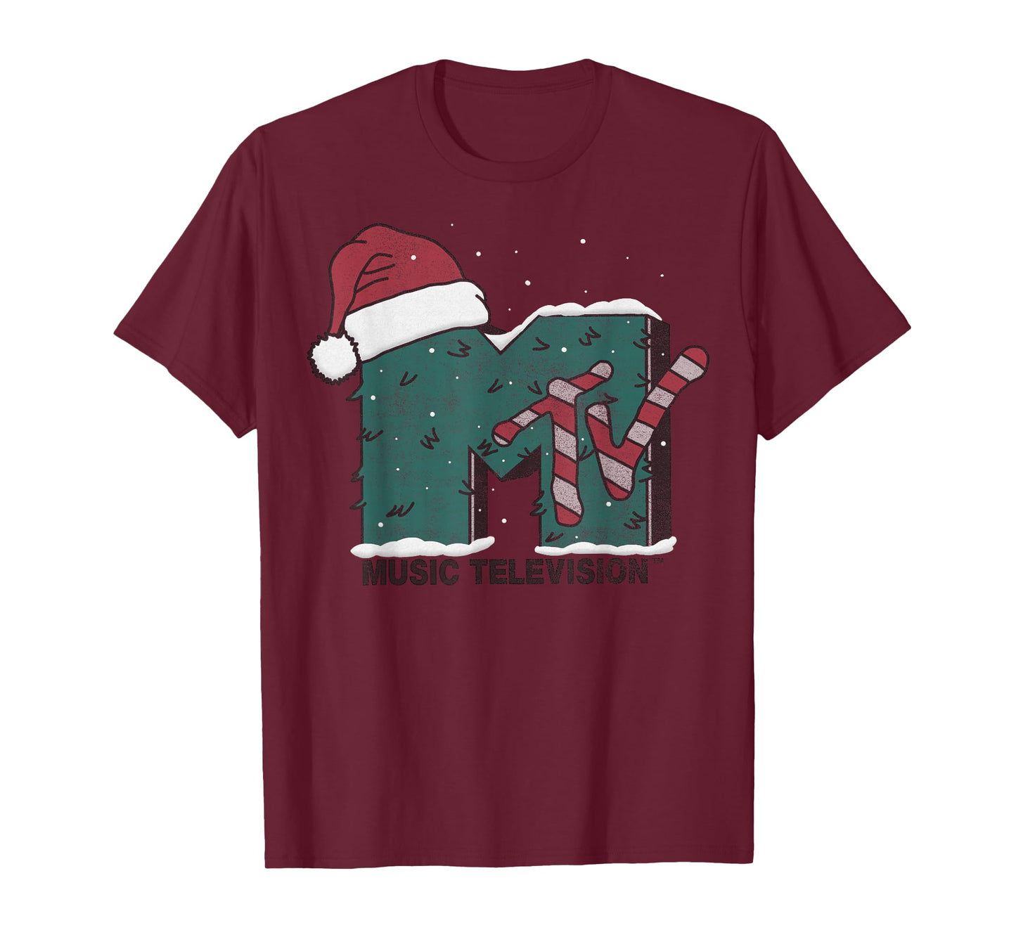 MTV Music Television Candy Cane Christmas T-Shirt
