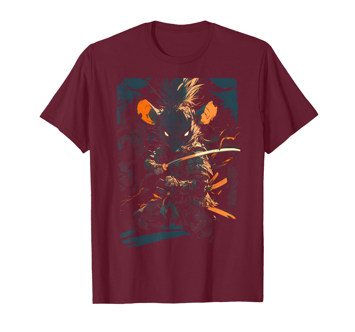 Samurai Mouse Japanese Warrior with Katana Sword T-Shirt