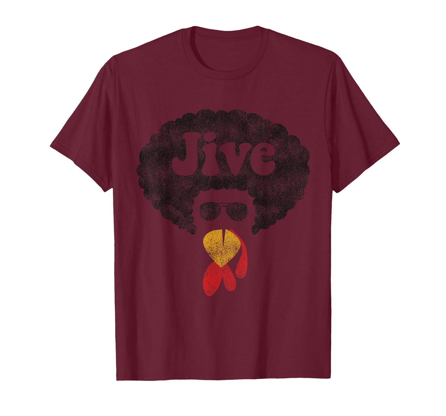 Funny Thanksgiving Jive Gift Vintage Distressed Turkey Face T-Shirt
