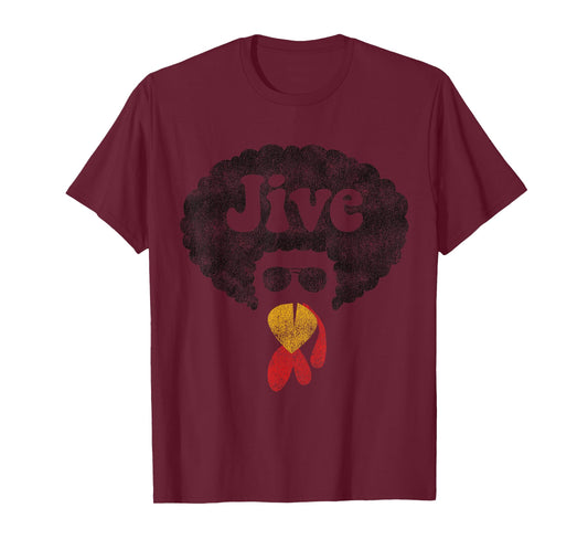 Funny Thanksgiving Jive Gift Vintage Distressed Turkey Face T-Shirt