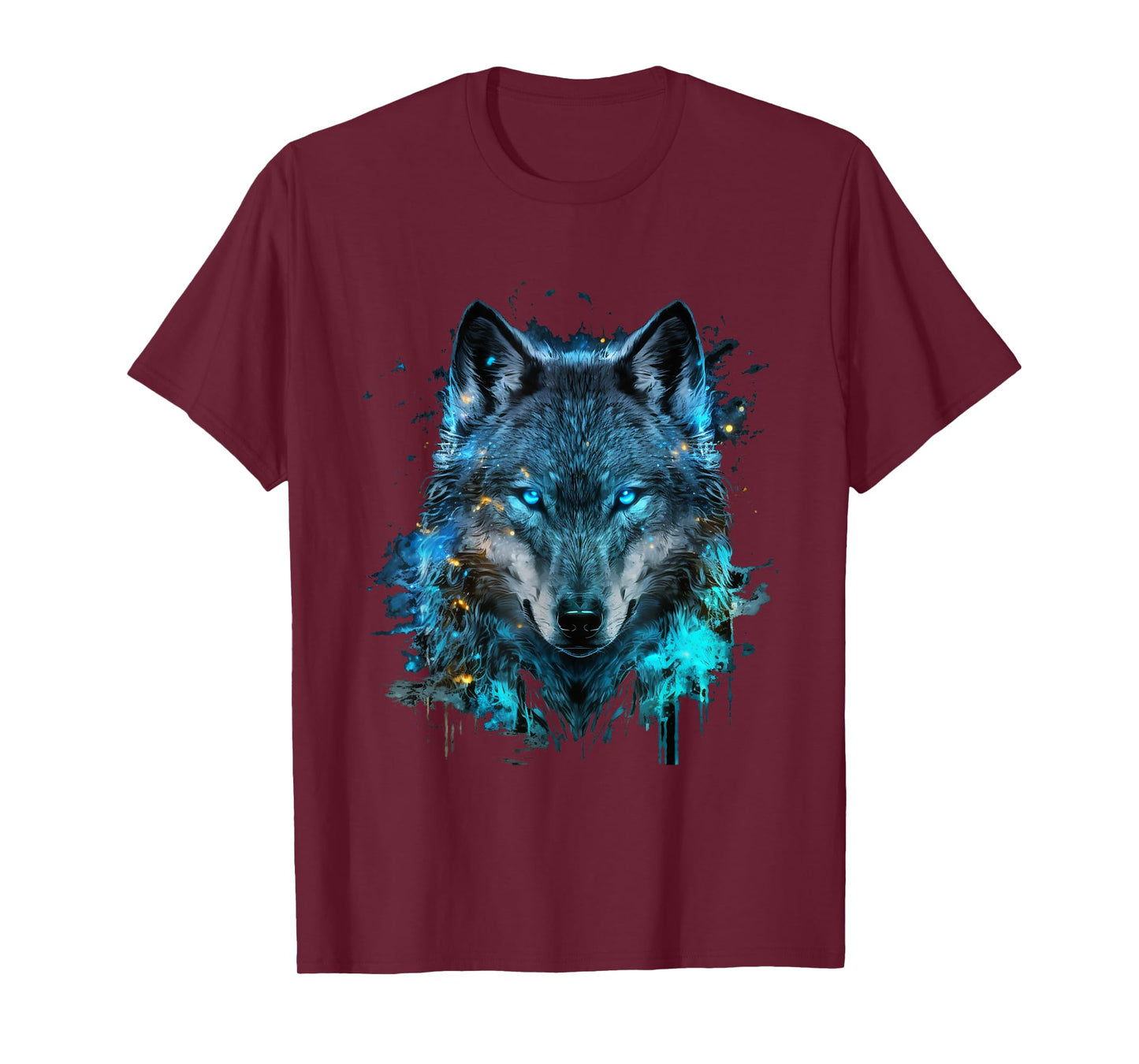 Wolf Art Abstract Wolf Face Wolves Animal Wolf Lover T-Shirt