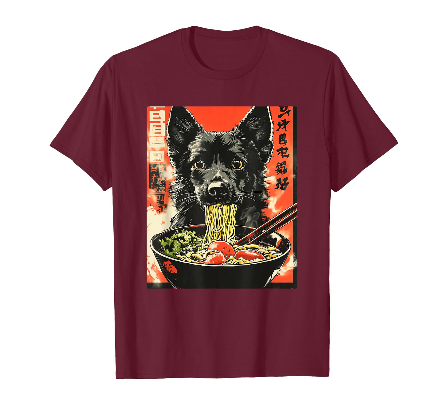 German Shepherd Eating Japanese Ramen T-Shirt