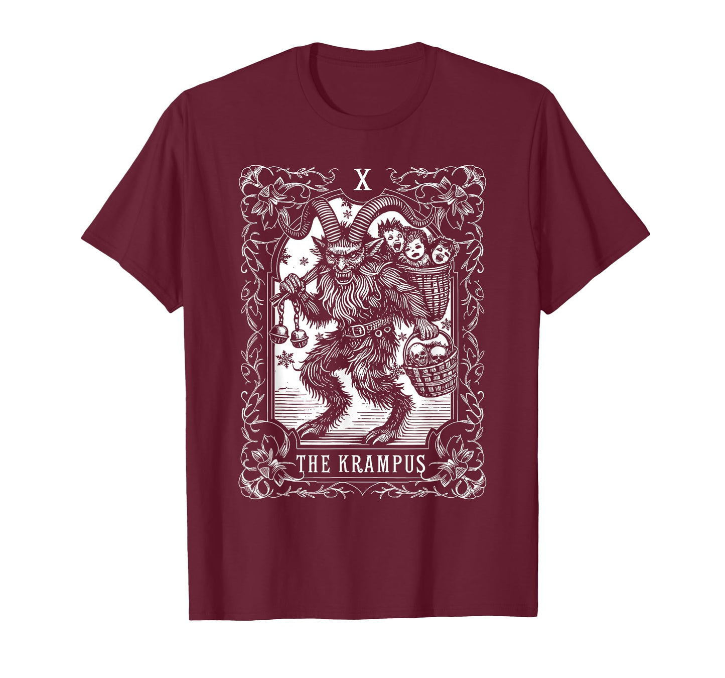 Funny Vintage The Krampus Tarot Card Gothic Merry Christmas T-Shirt
