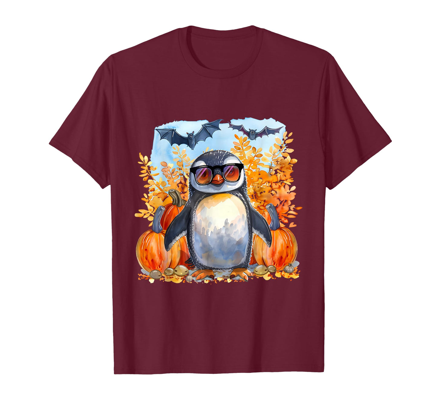 Cute Halloween Costume Penguin Bat Pumpkin Trick Or Treat T-Shirt