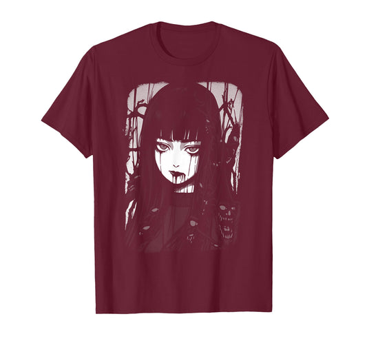 Creepy Japanese Anime Manga Horror | Pastel Goth Grunge T-Shirt