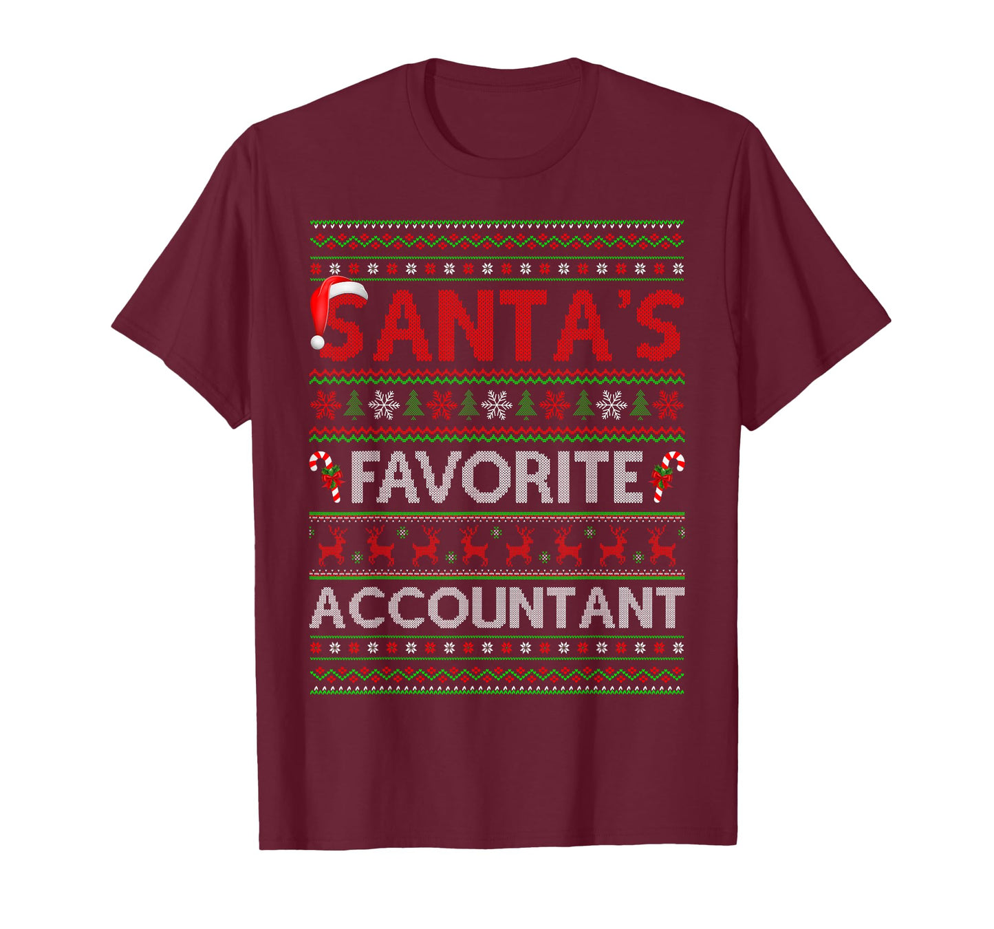 Santa Favorite Accountant Ugly Christmas Sweaters Funny Xmas T-Shirt