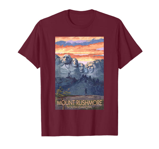 Vintage Mount Rushmore North Dakota Large Graphic T-Shirt