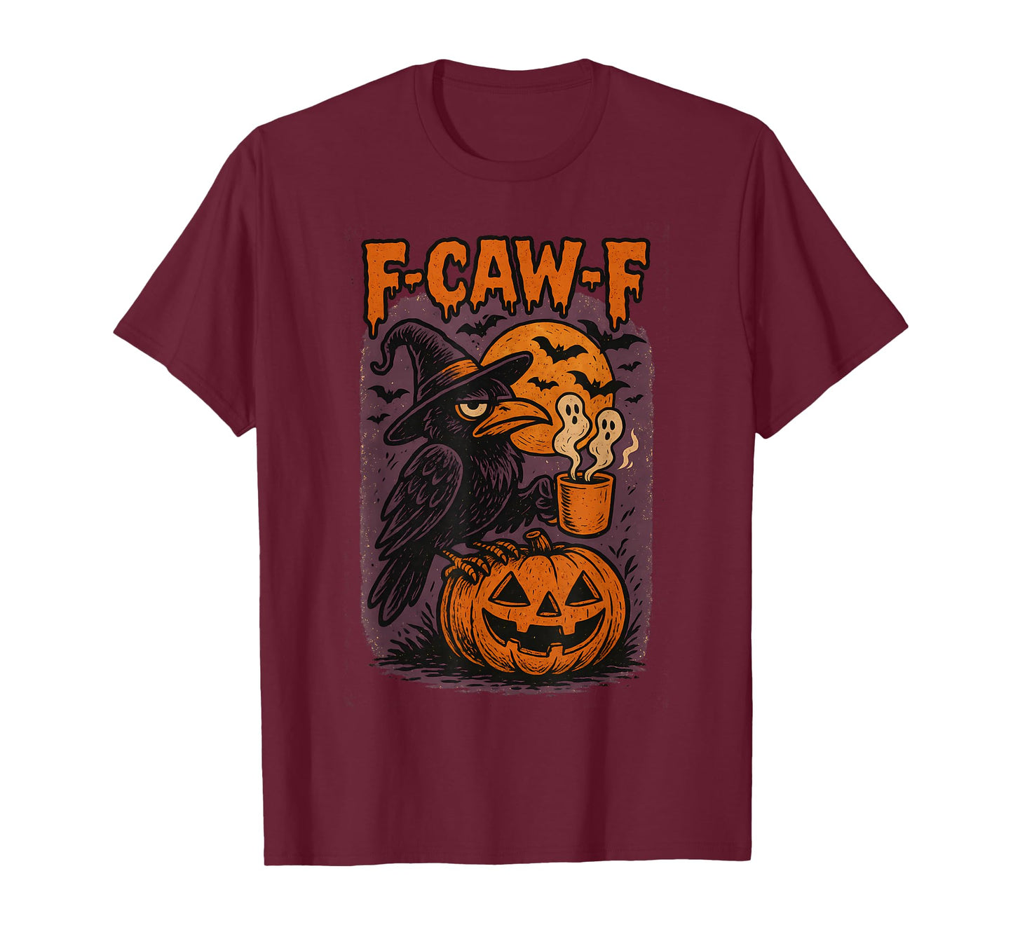 F Caw F Crow Shirt Raven Halloween Costume Women Fawk Off T-Shirt