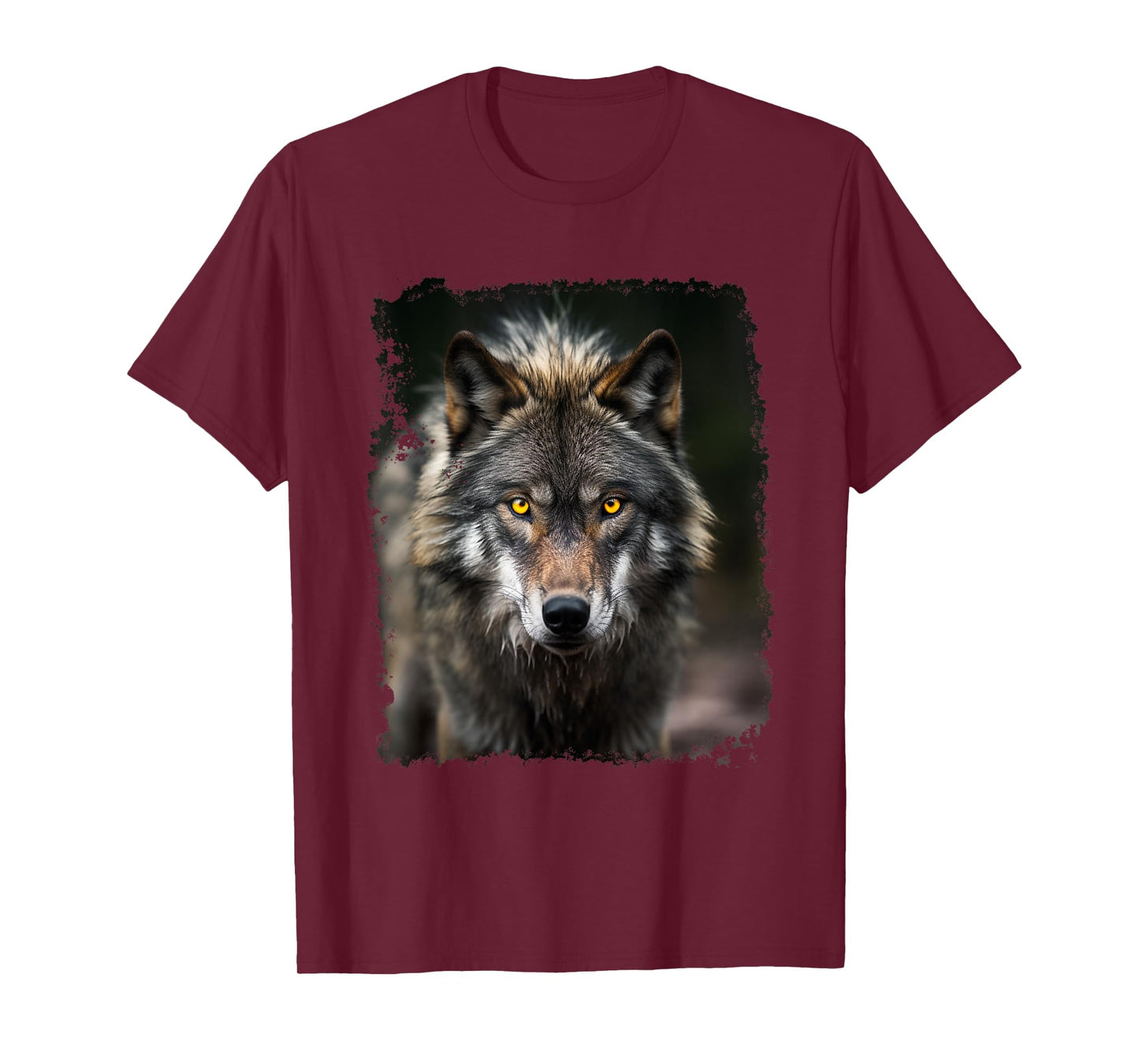 Noah&Friends Unisex Vintage Wolf T-Shirt, Black, Small, Short Sleeve