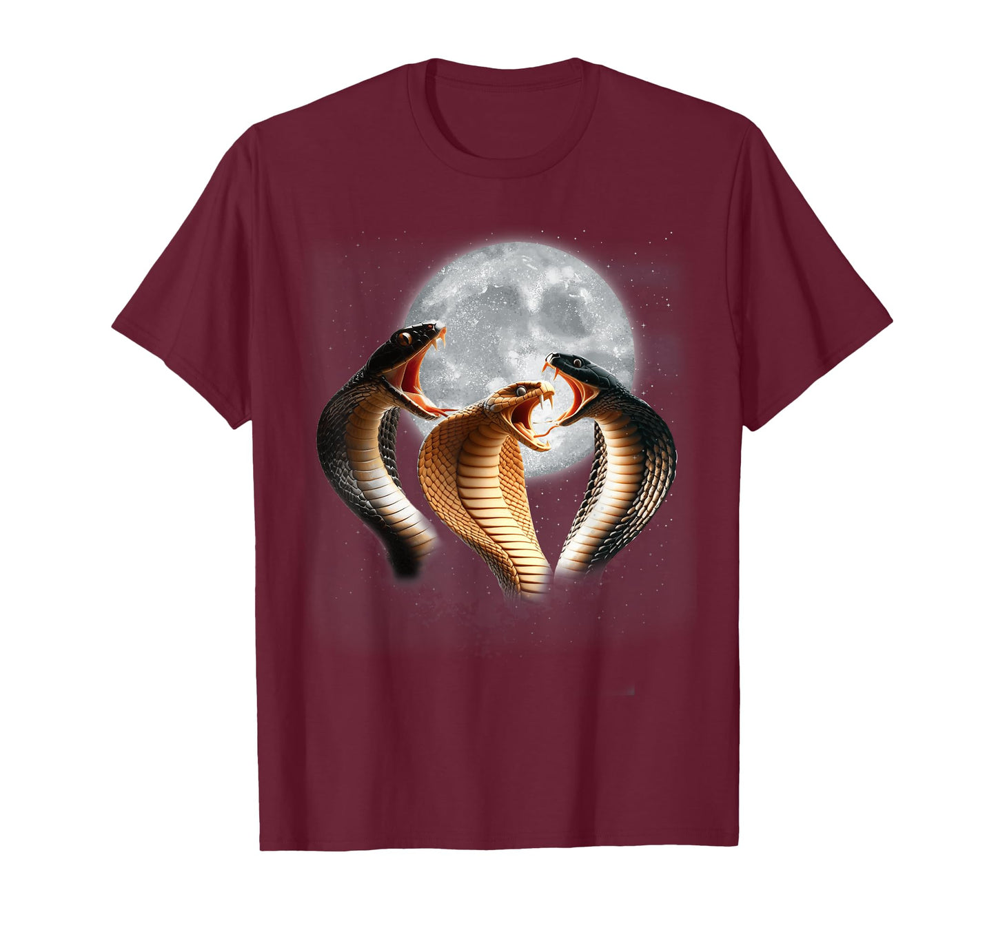 3 King Cobra Snakes Howling At The Moon Funny Venom Snake T-Shirt