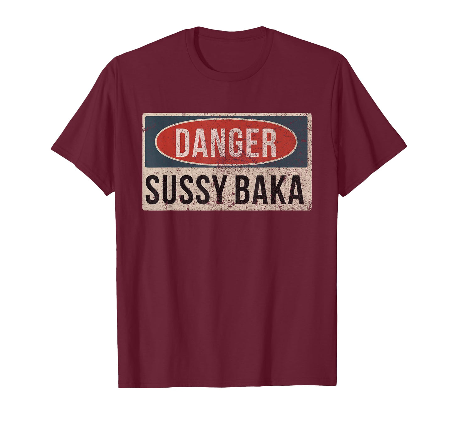 Sussy Baka Danger Sign Funny Gaming Meme T-Shirt