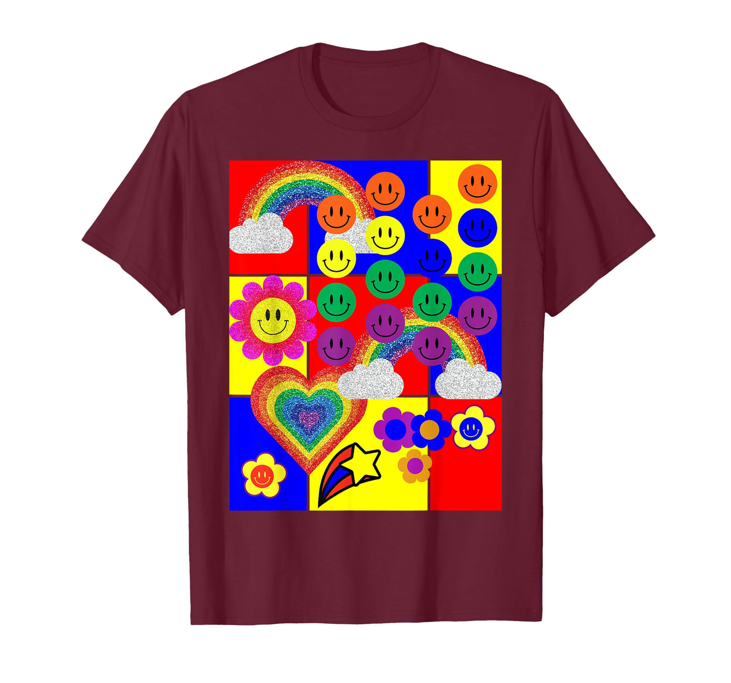 Kidcore Flower Heart Faces T-Shirt