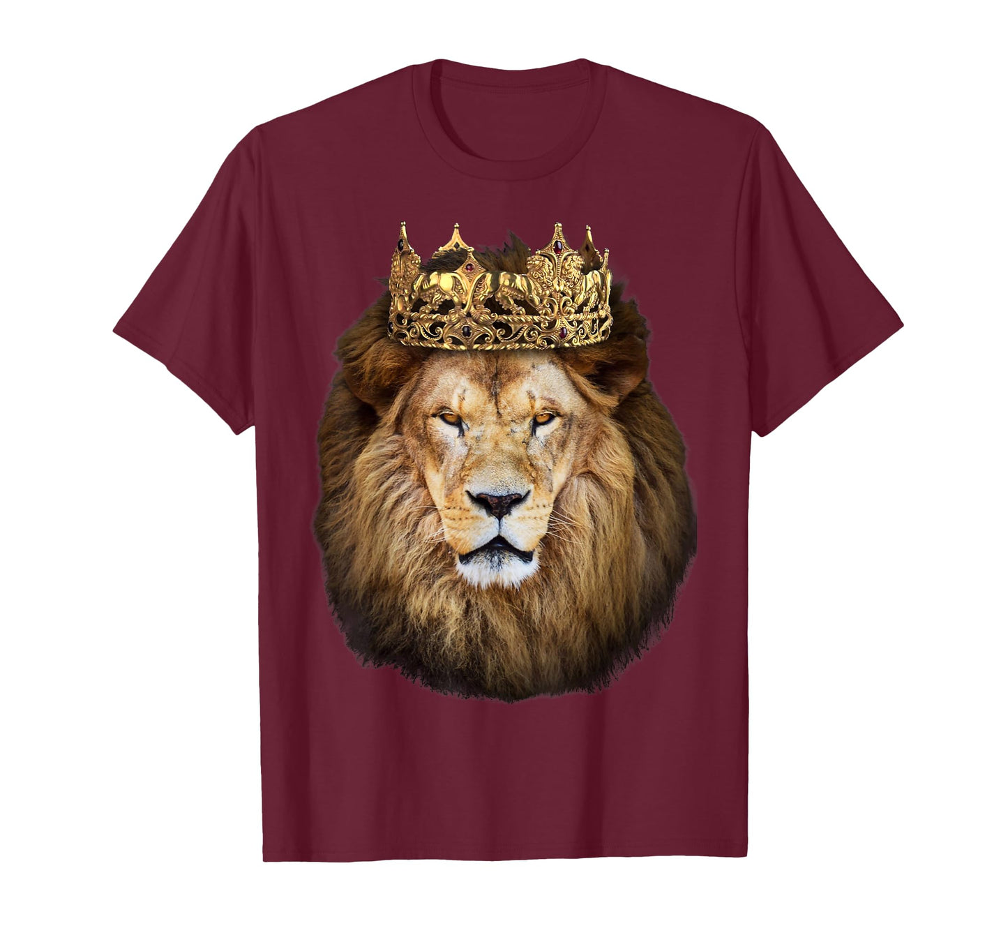 Lion Head Golden Crown Art Canvas King T shirt T-Shirt