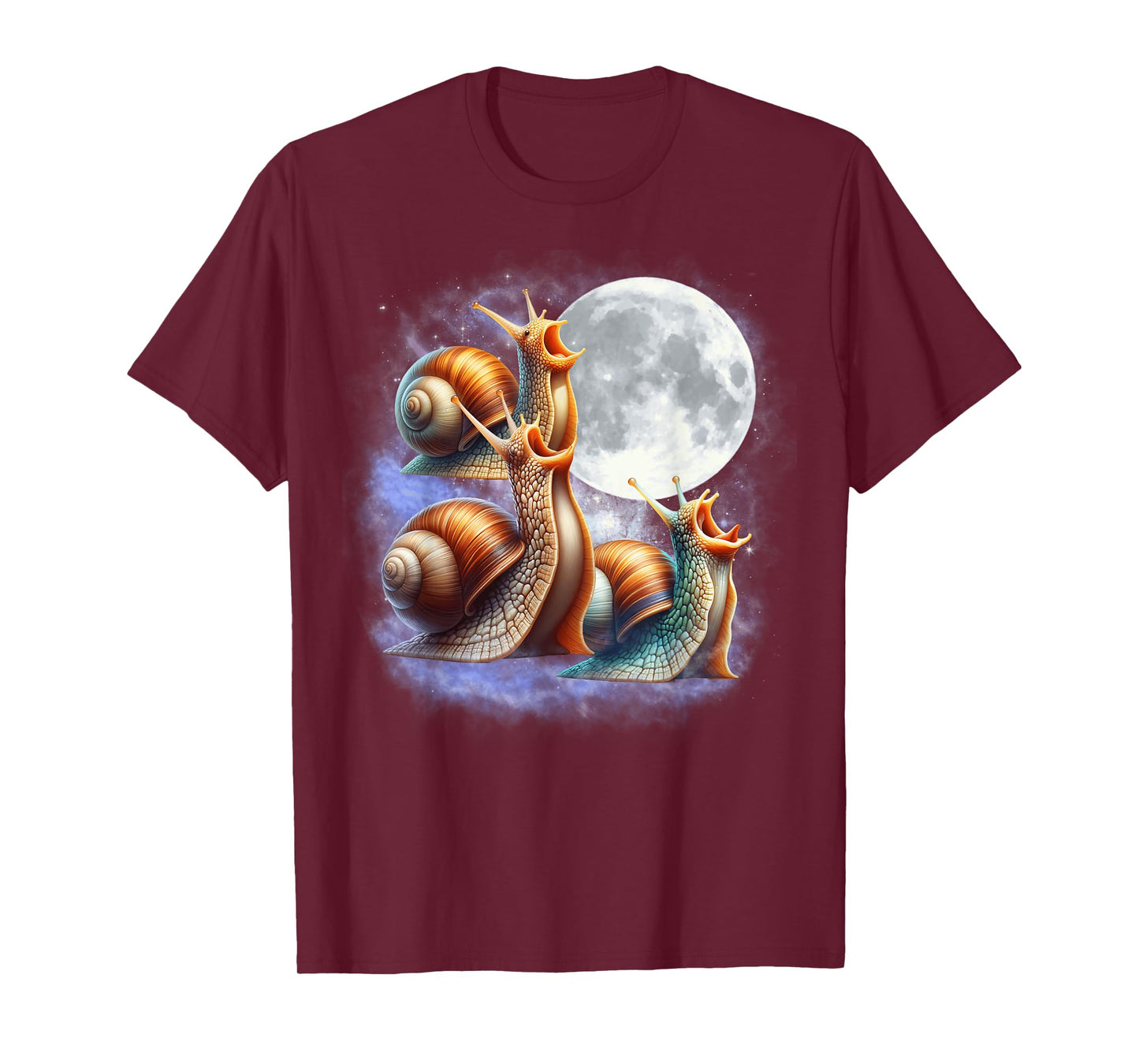 Three Snails Moon Funny Snail Howling Wolfs Moon Parody T-Shirt