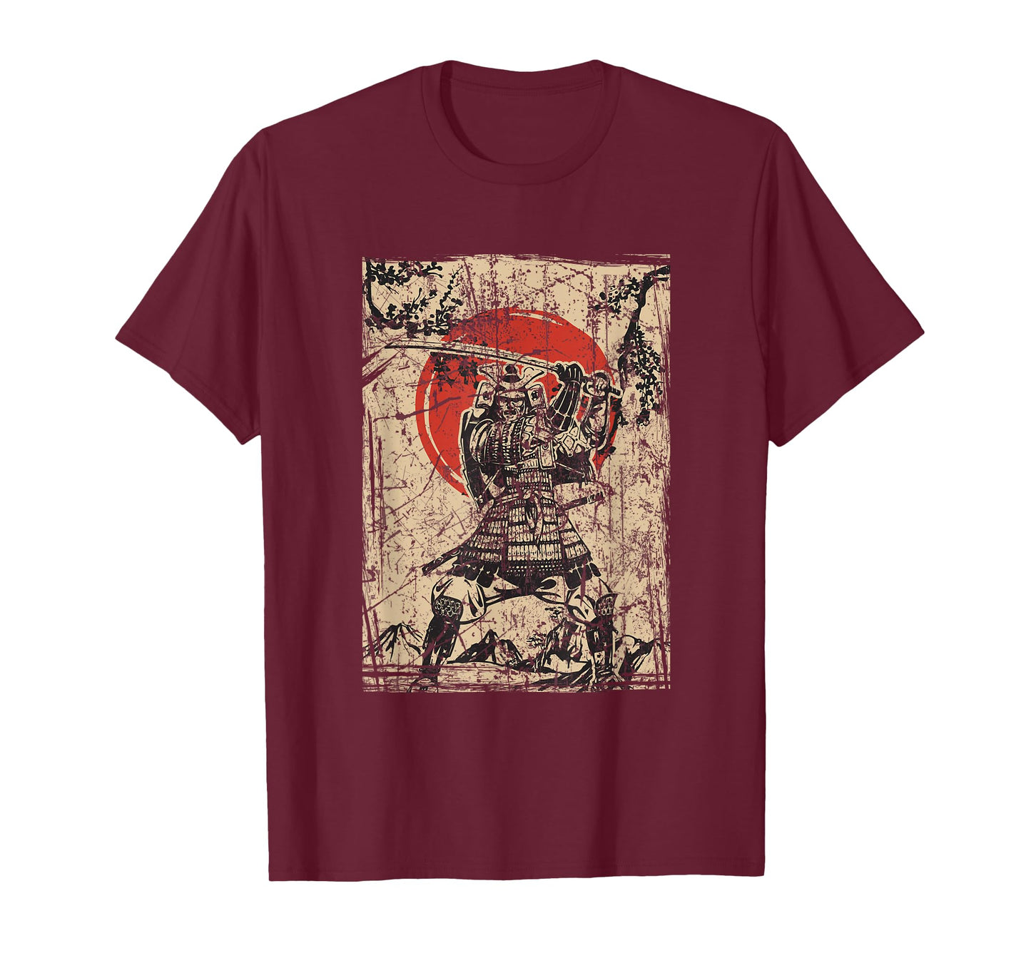 Japanese Culture red moon Samurai Warrior bushido code T-Shirt