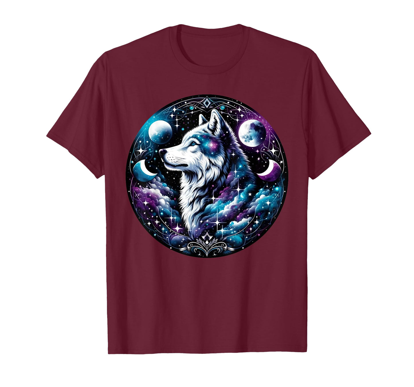 Wolf Celestial Dream Night Howling Moon Funny Wolves Lover T-Shirt