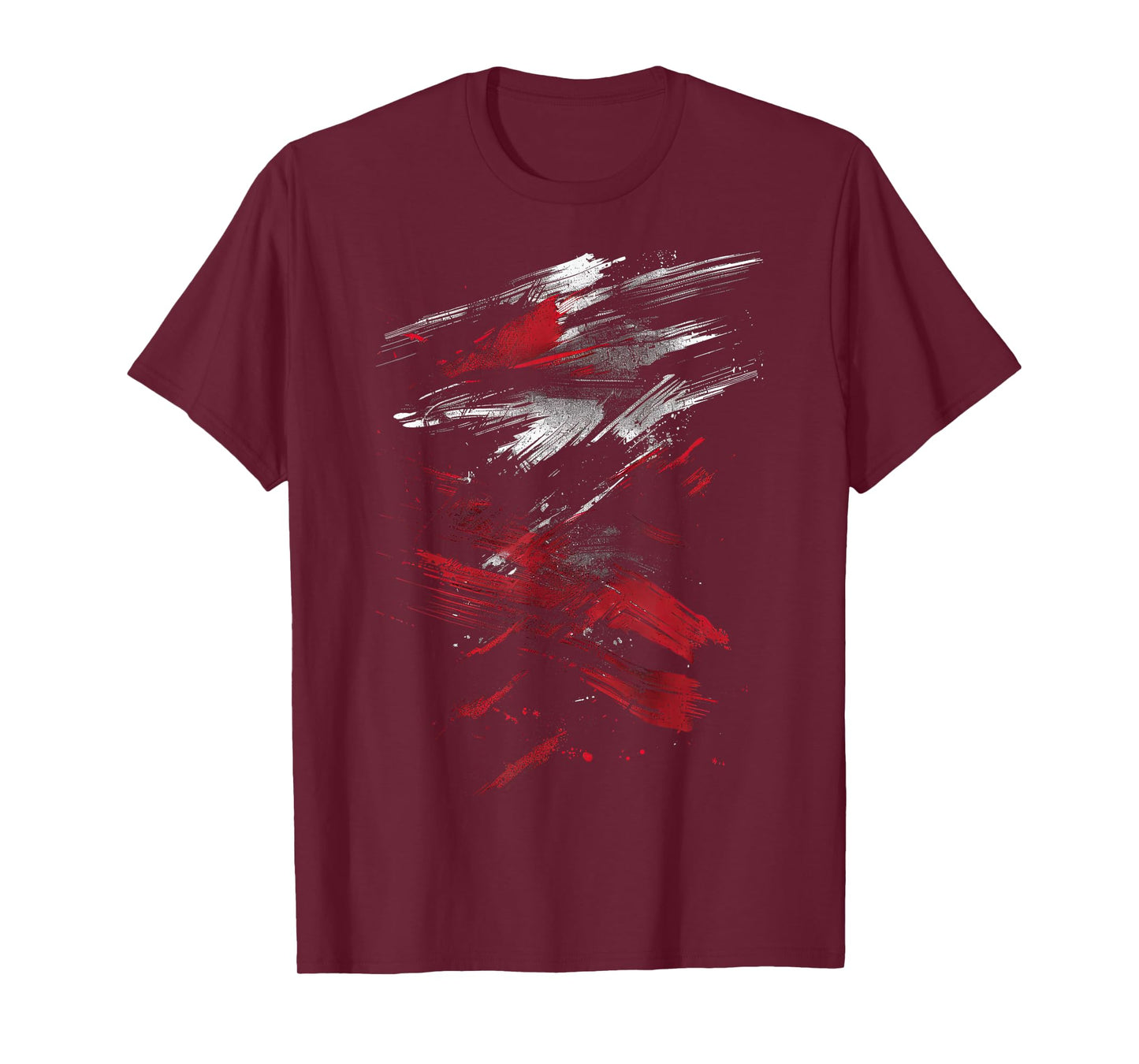 Red and Black Dynamic Splatter Graphic T-Shirt
