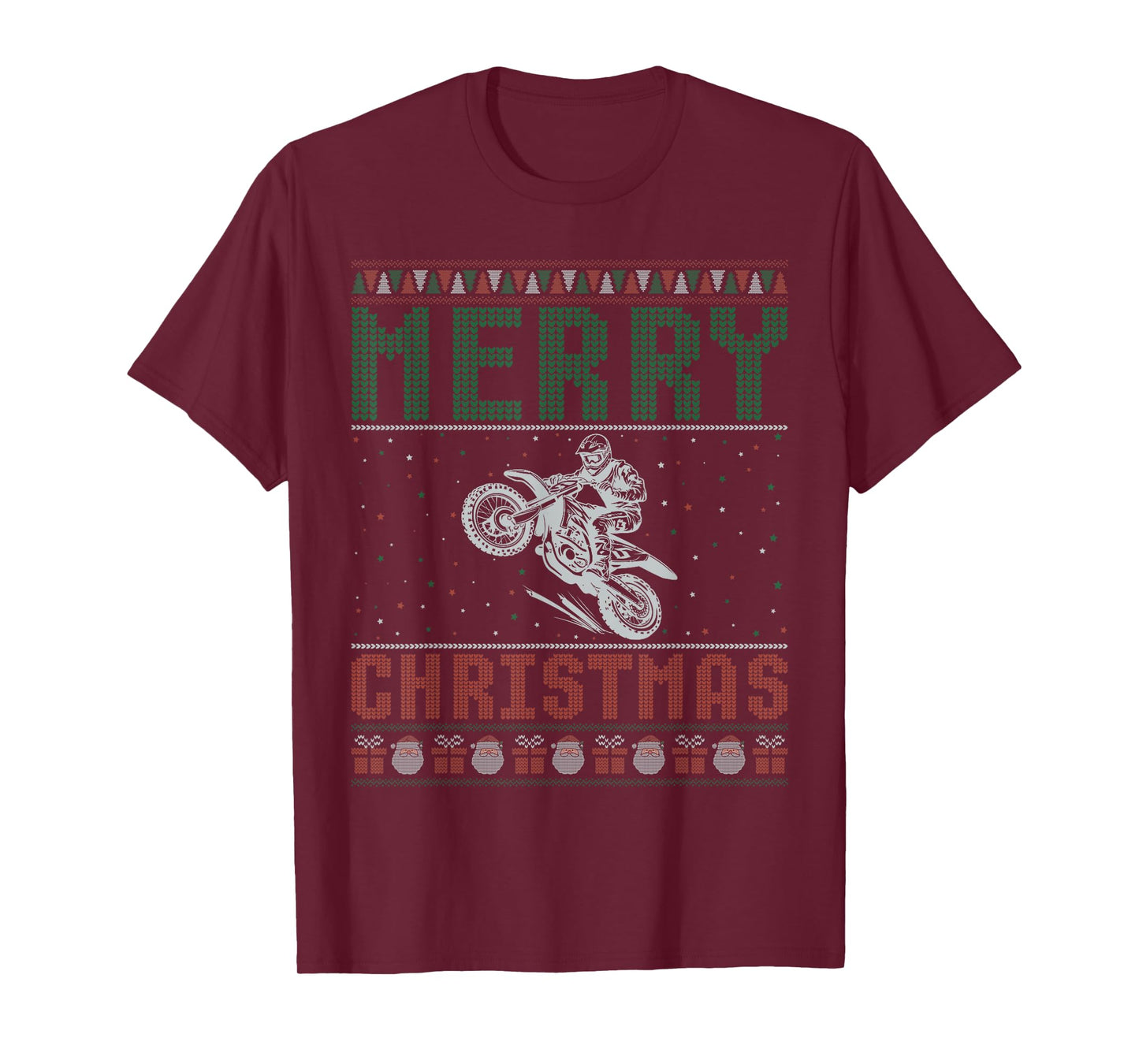 Dirt Bike Design Ugly Christmas Sweater Family Matching T-Shirt