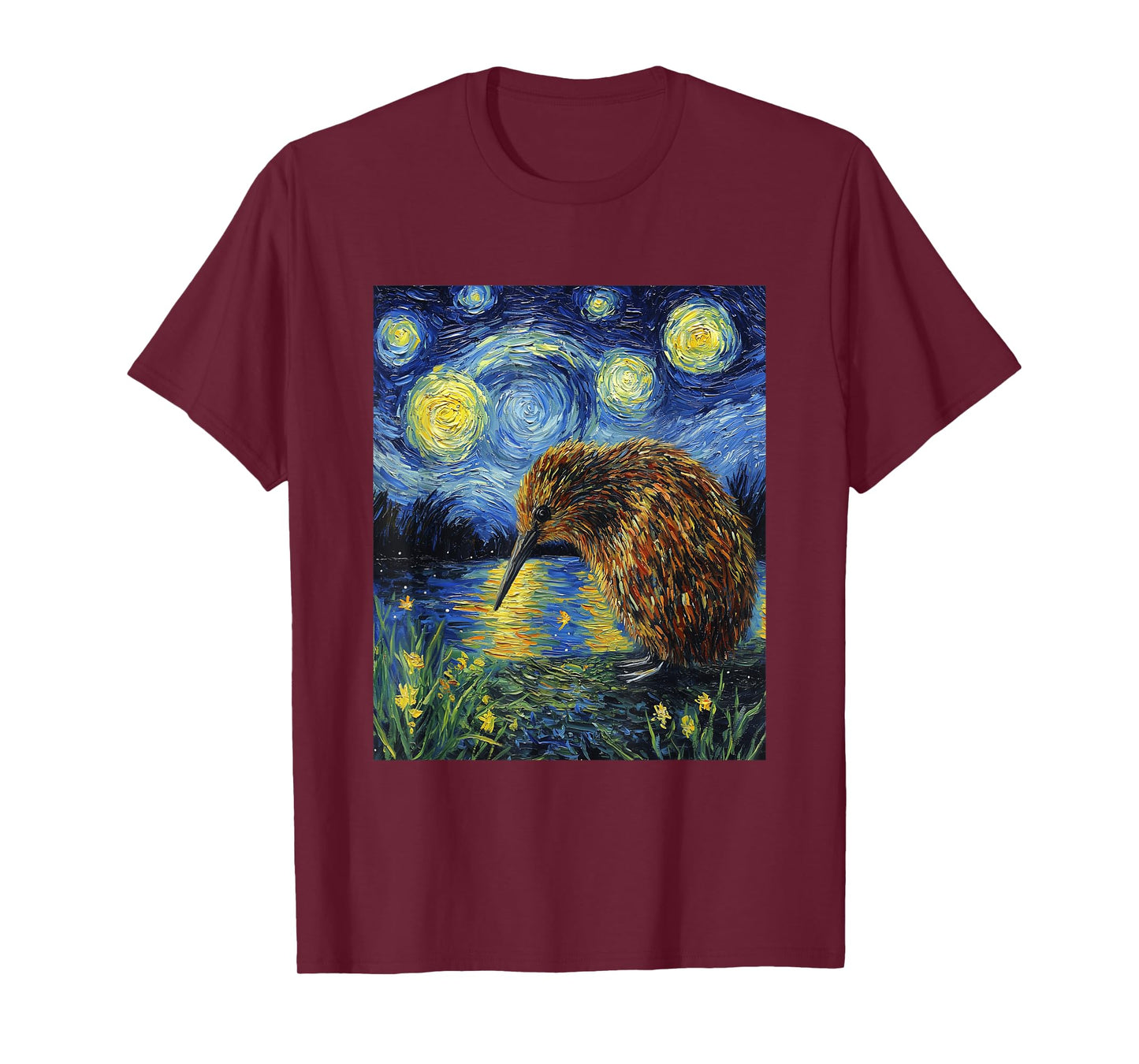Funny Kiwi Bird - Van Gogh Style - Starry Night Graphic T-Shirt