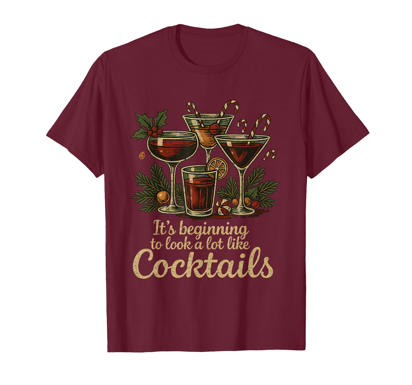 Funny Christmas Cocktails Holiday Party Drink T-Shirt
