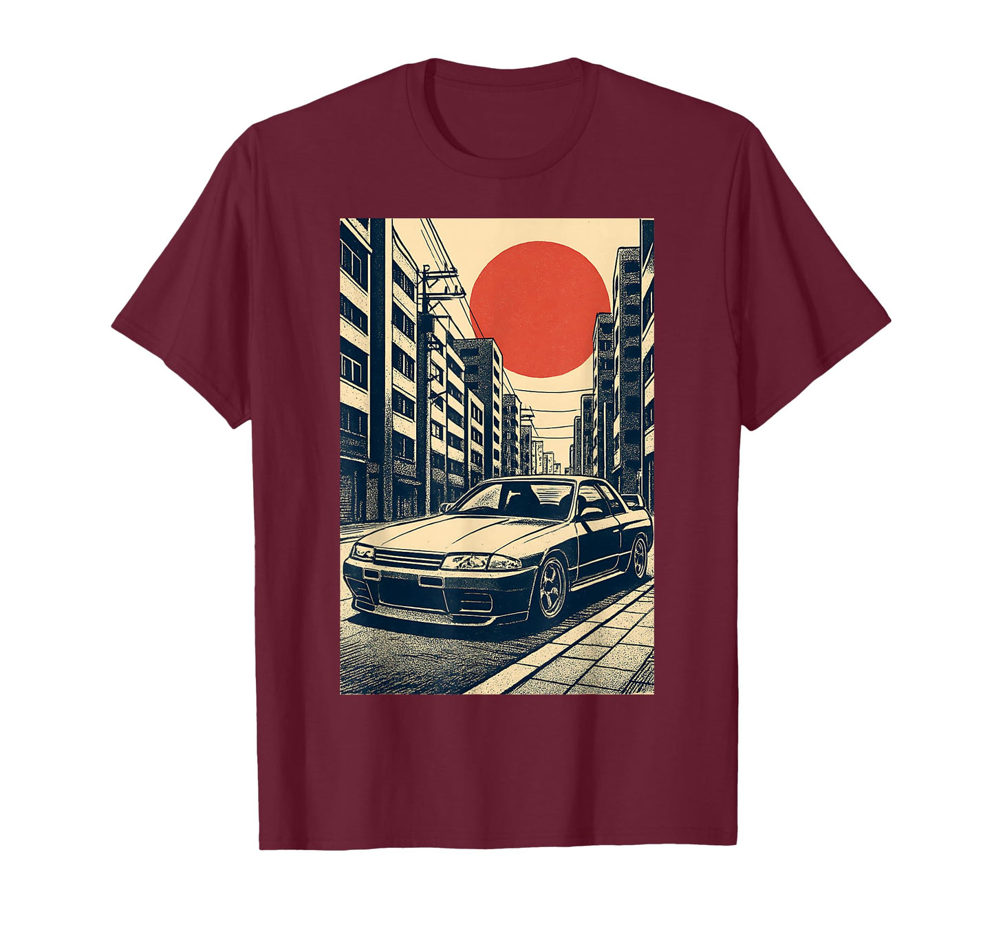 Japanese Cars Retro JDM Street Scene Tuner Car Art T-Shirt
