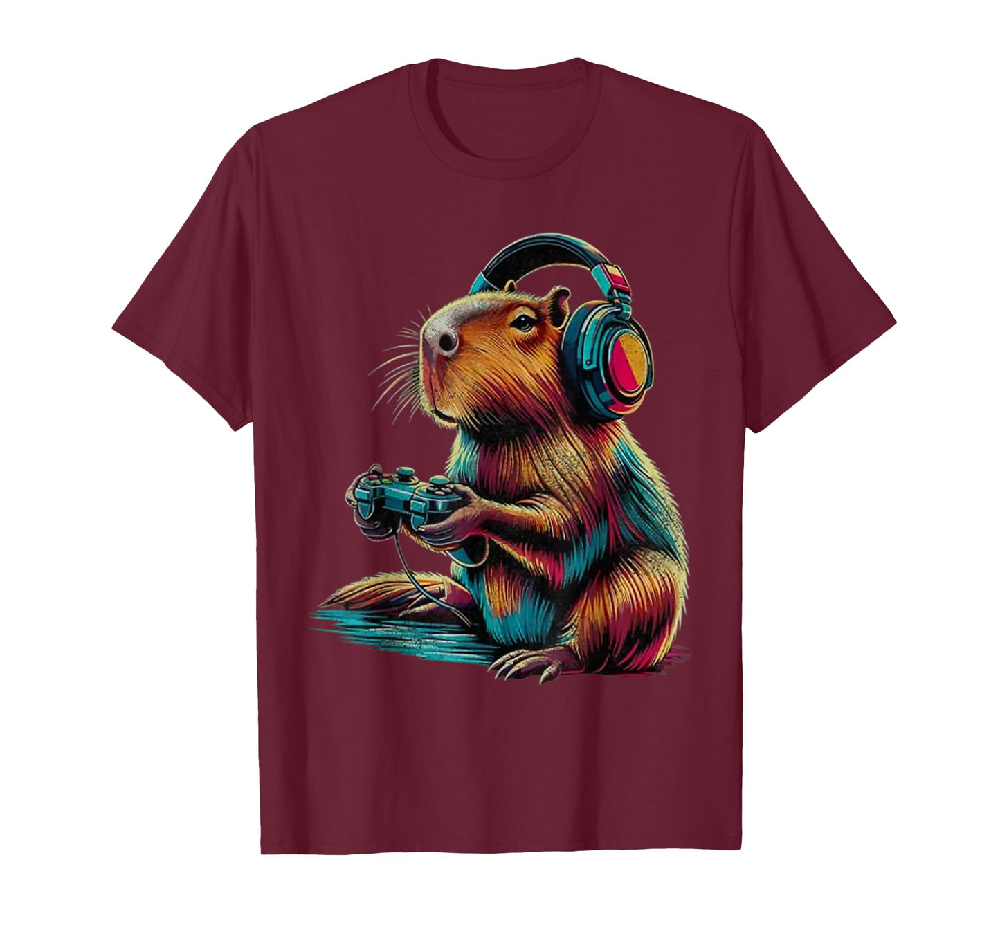 Gaming Capybara Cool Gamer Capy Rodent Men Boys Kids Youth T-Shirt