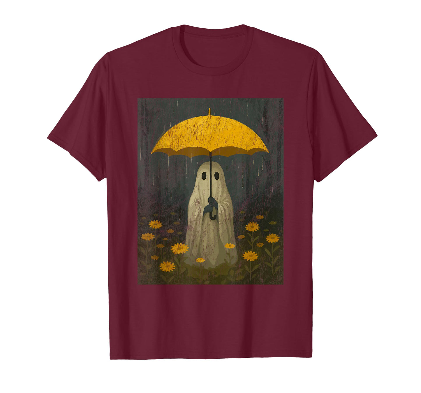 Vintage Floral Ghost Halloween Ghost in The Forest Gothic T-Shirt