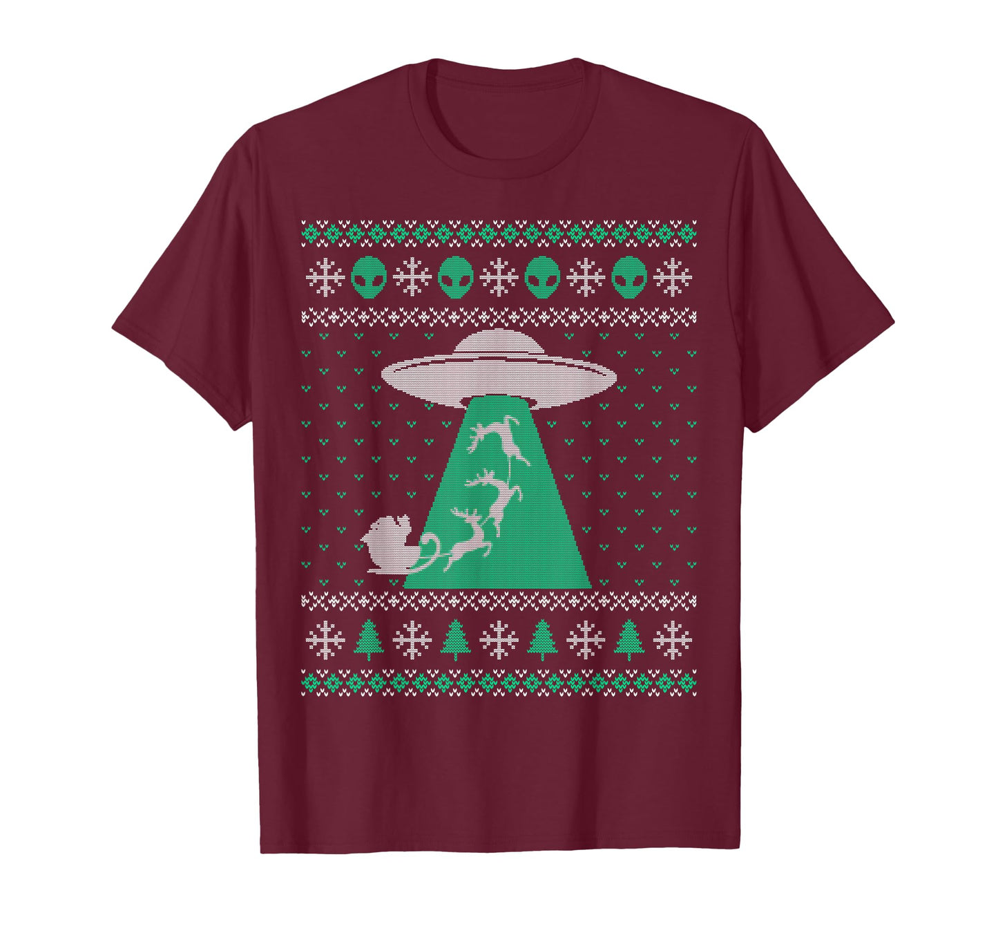 Ufo ugly Christmas sweater, alien santa ugly xmas sweater T-Shirt