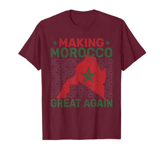 Making Morocco Great Again Patriotic Vintage map T-Shirt