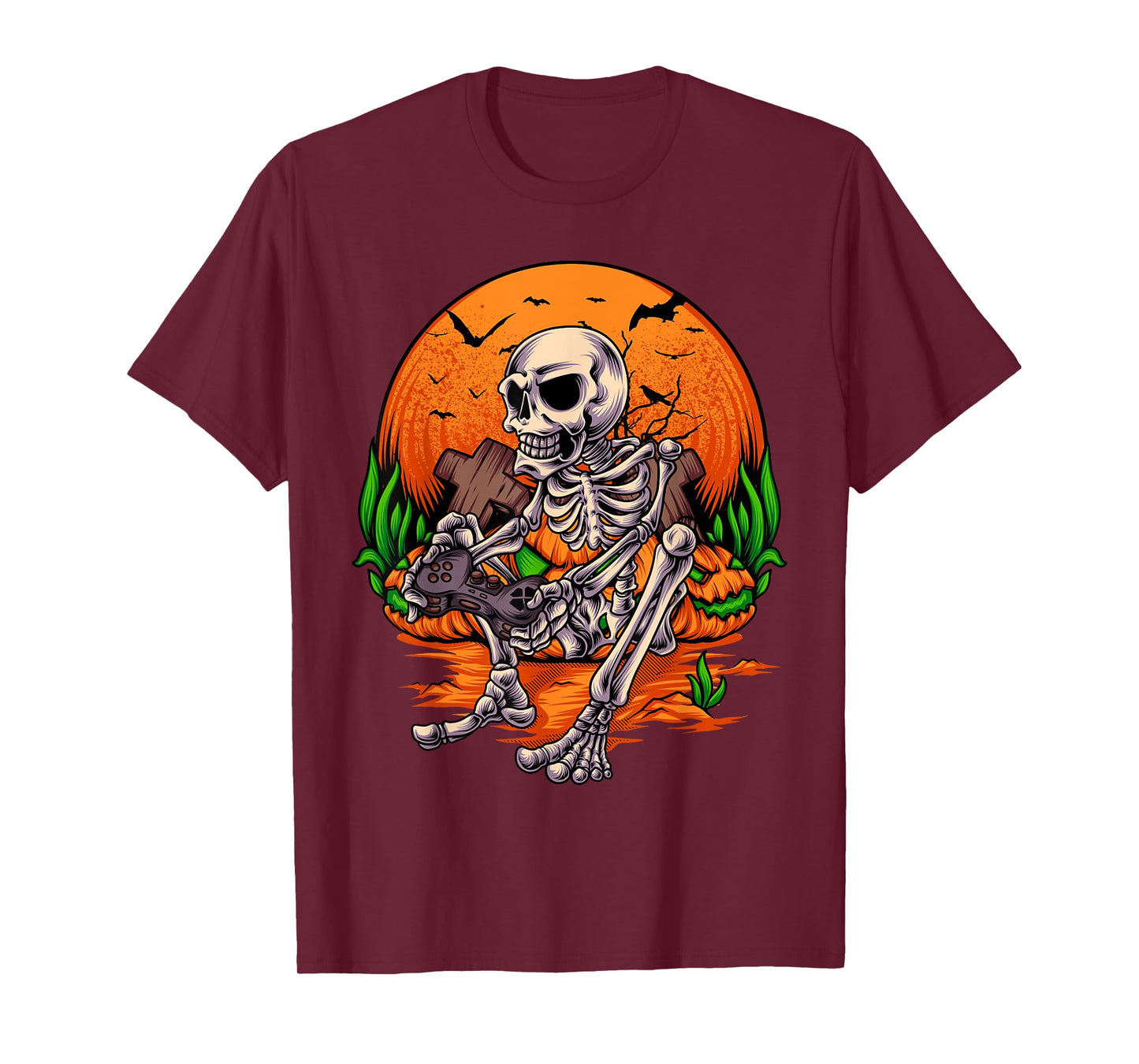 Halloween Shirts For Boys Kids Men Skeleton Gaming Gamer T-Shirt