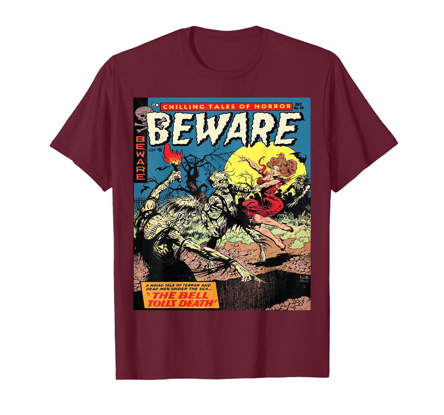 Halloween Horror Vintage Zombie Comic Book Retro Scary Funny T-Shirt