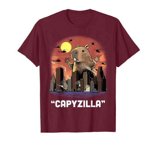 Capybara Shirt Funny Kaiju Caybara Monster Rodent Capyzilla T-Shirt