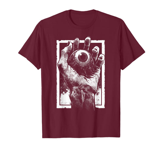 Creepy Eyeball Hand Weirdcore Horror Gothic Occult Trippy T-Shirt