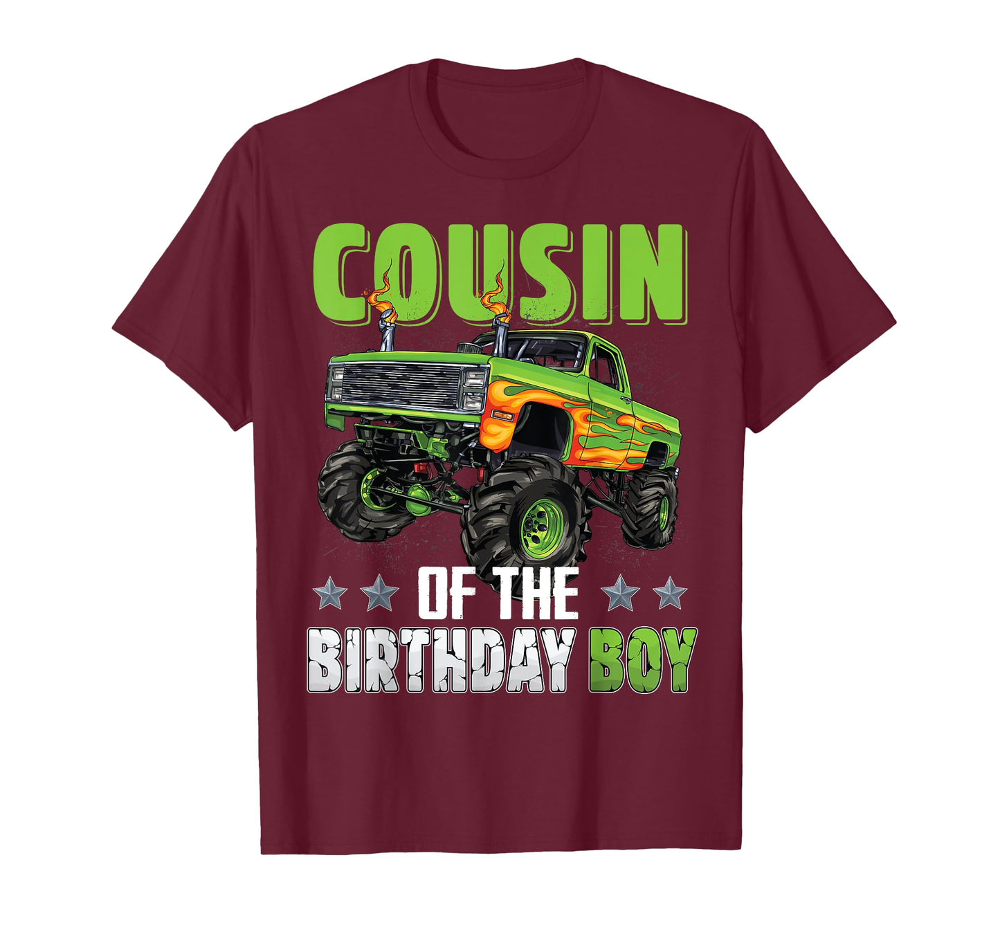 Cousin of Birthday Boy Monster Truck Car Family Matching T-Shirt