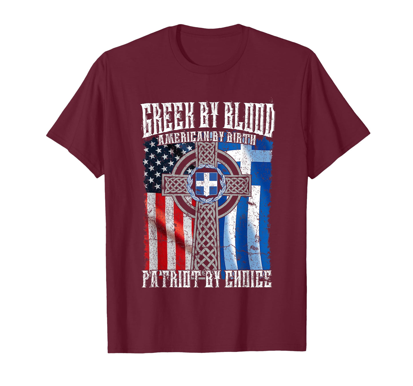 Greek by Blood American by Birth Patriot by Choice Flag T-Shirt