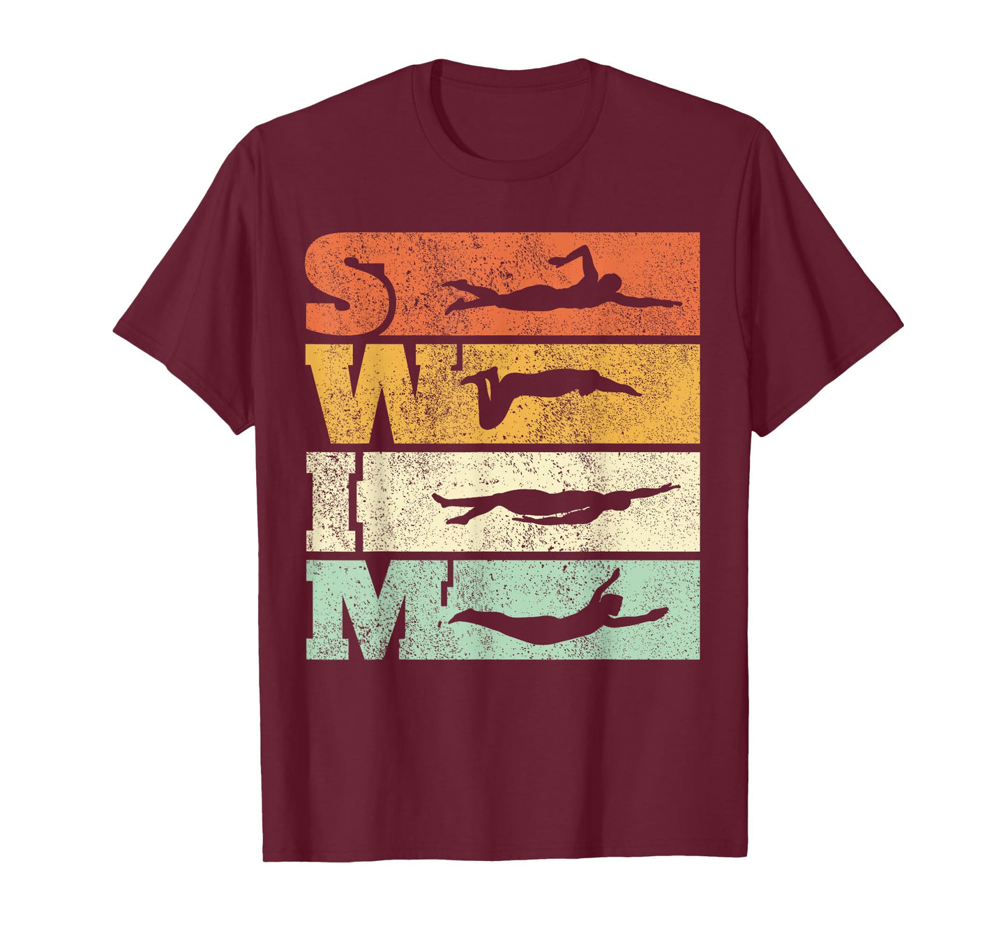 Swimming SWIM Strokes Vintage Swimmer T-Shirt