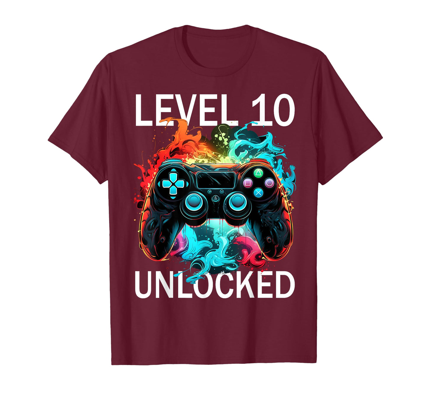 Kids Level 10 Unlocked Video Gamer Retro 10th Birthday Game T-Shirt