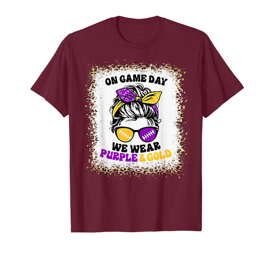On Gameday Football We Wear Purple and Gold Game Day T-Shirt