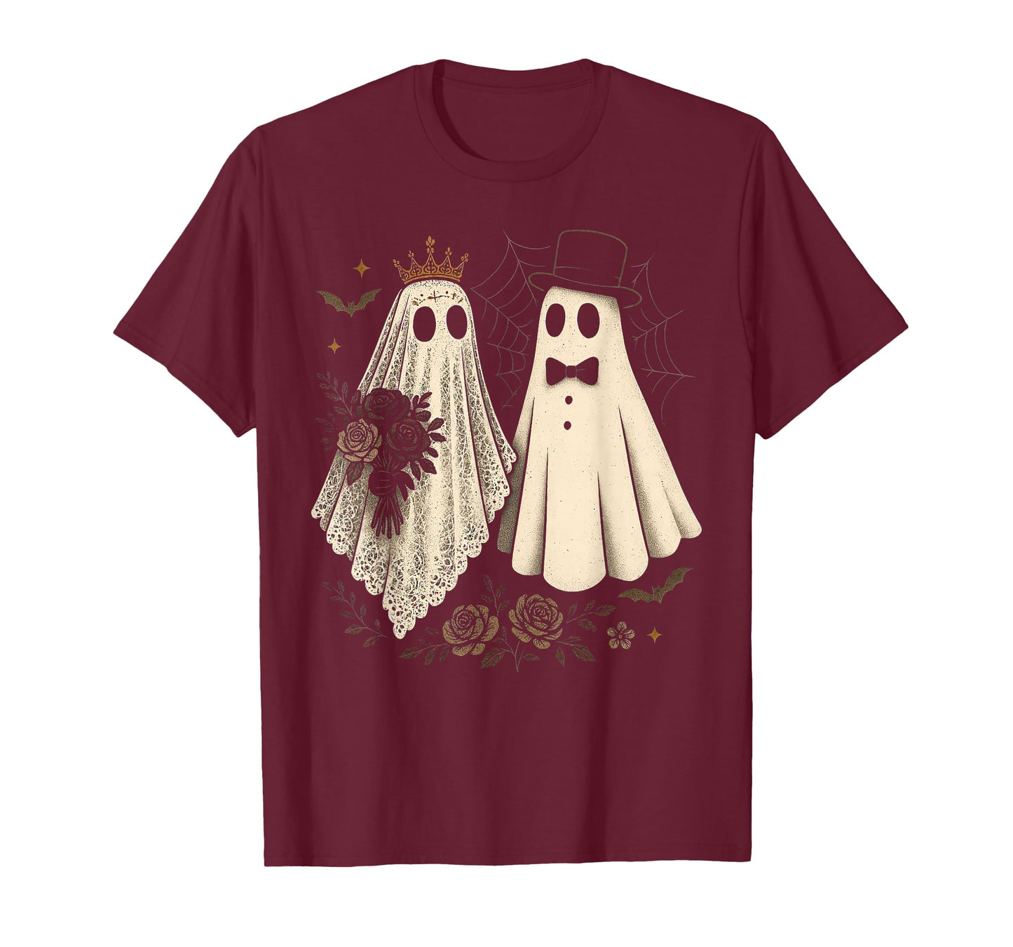 Spooky Ghost Bride and Groom Halloween Wedding Gothic Bride T-Shirt