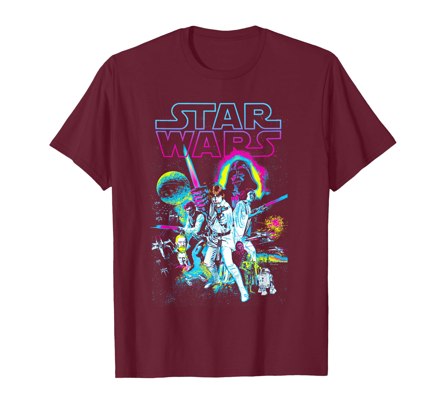 Star Wars Vintage Neon Splatter Movie Poster T-Shirt
