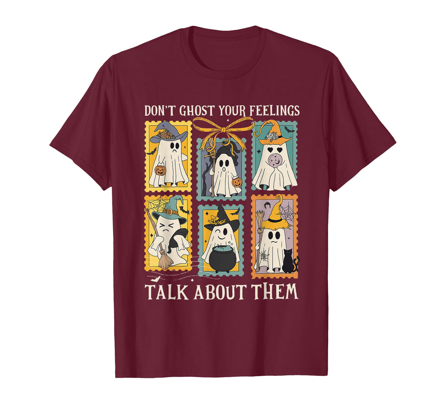 Retro Halloween Mental Health Don't Ghost Your Feelings T-Shirt