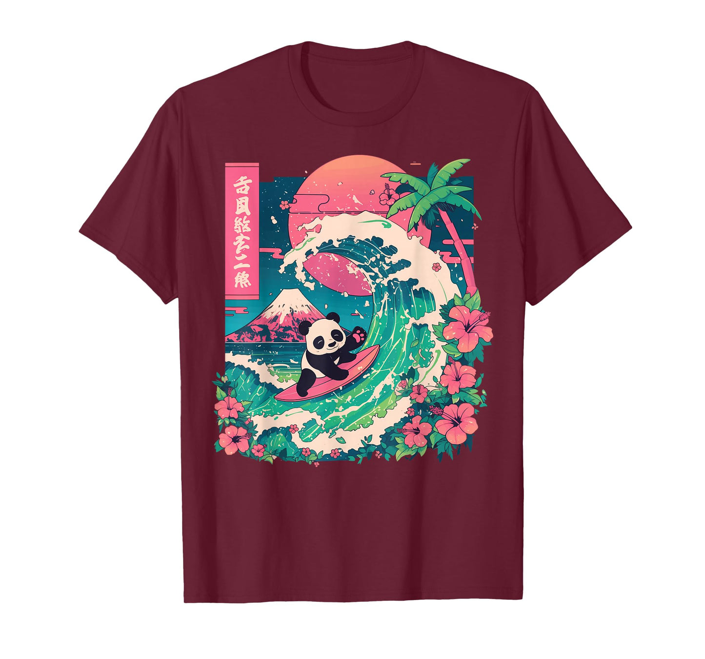 Panda Surfing Japanese Wave Great Wave T-Shirt