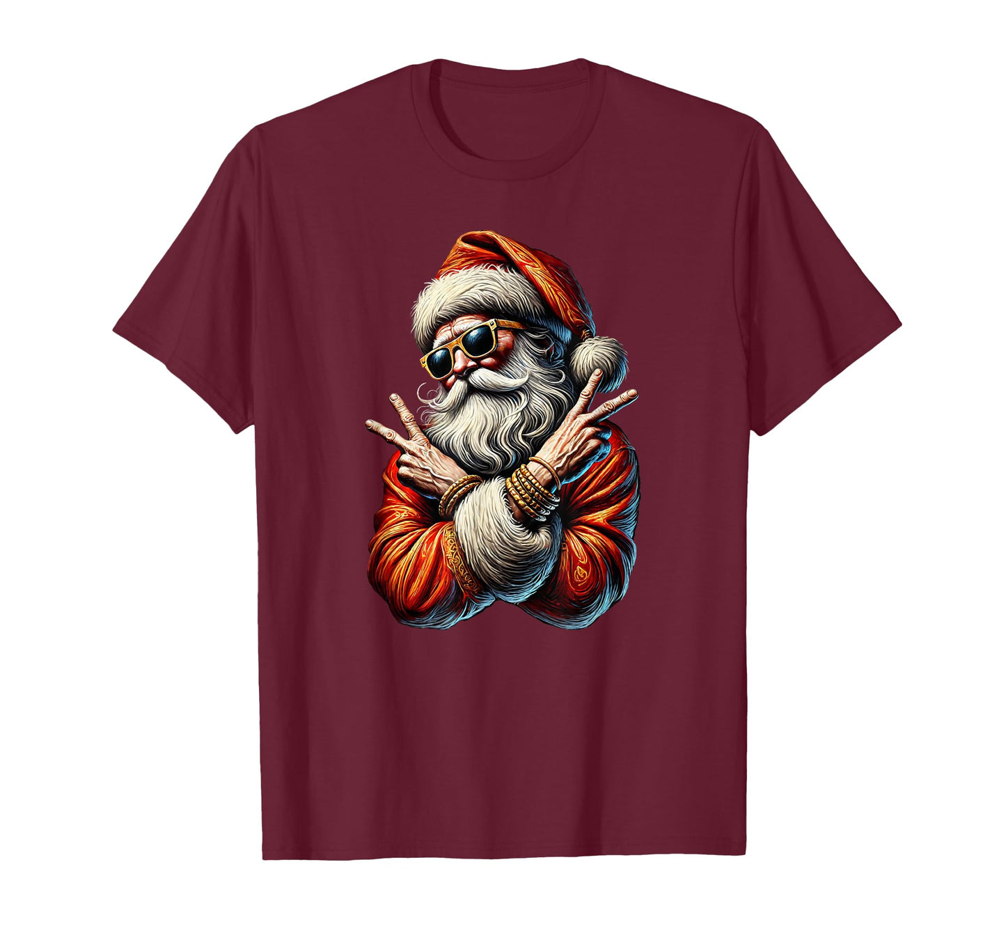Santa Gangsta Bling Bling Christmas Cool Yule T-Shirt