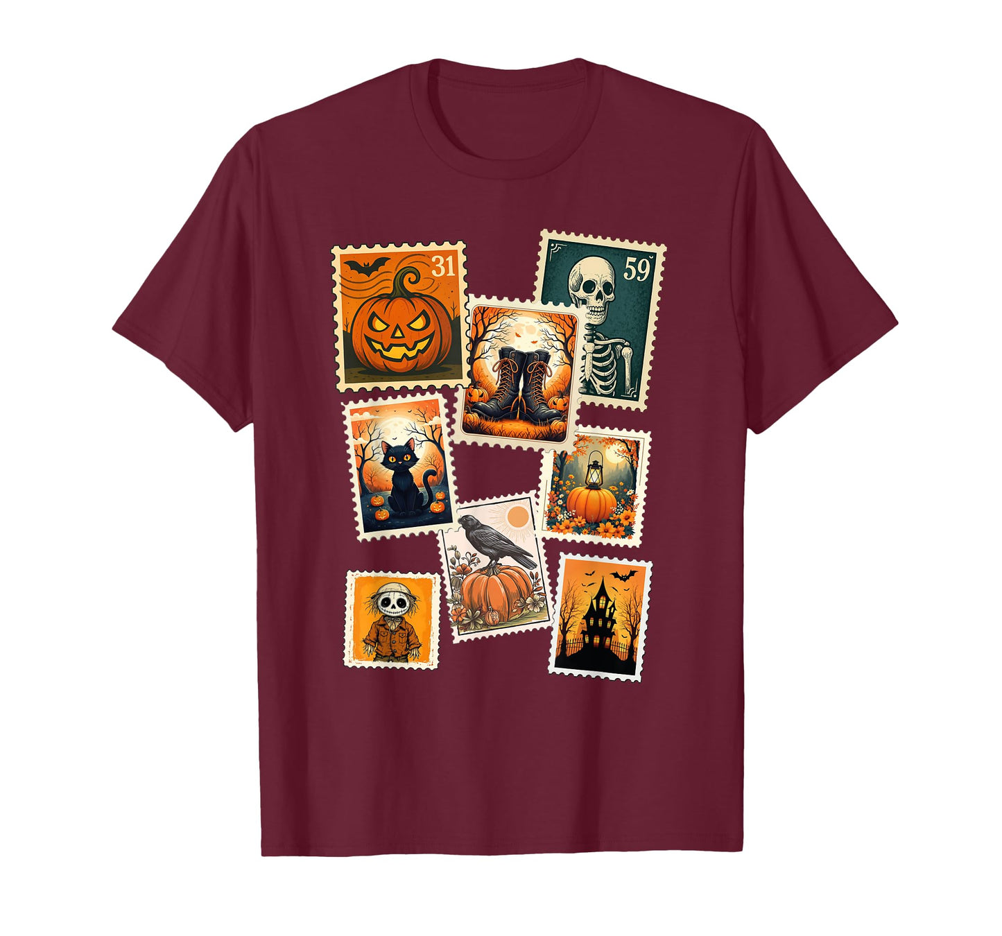 Halloween Ghost Vintage Postage Stamps T-Shirt