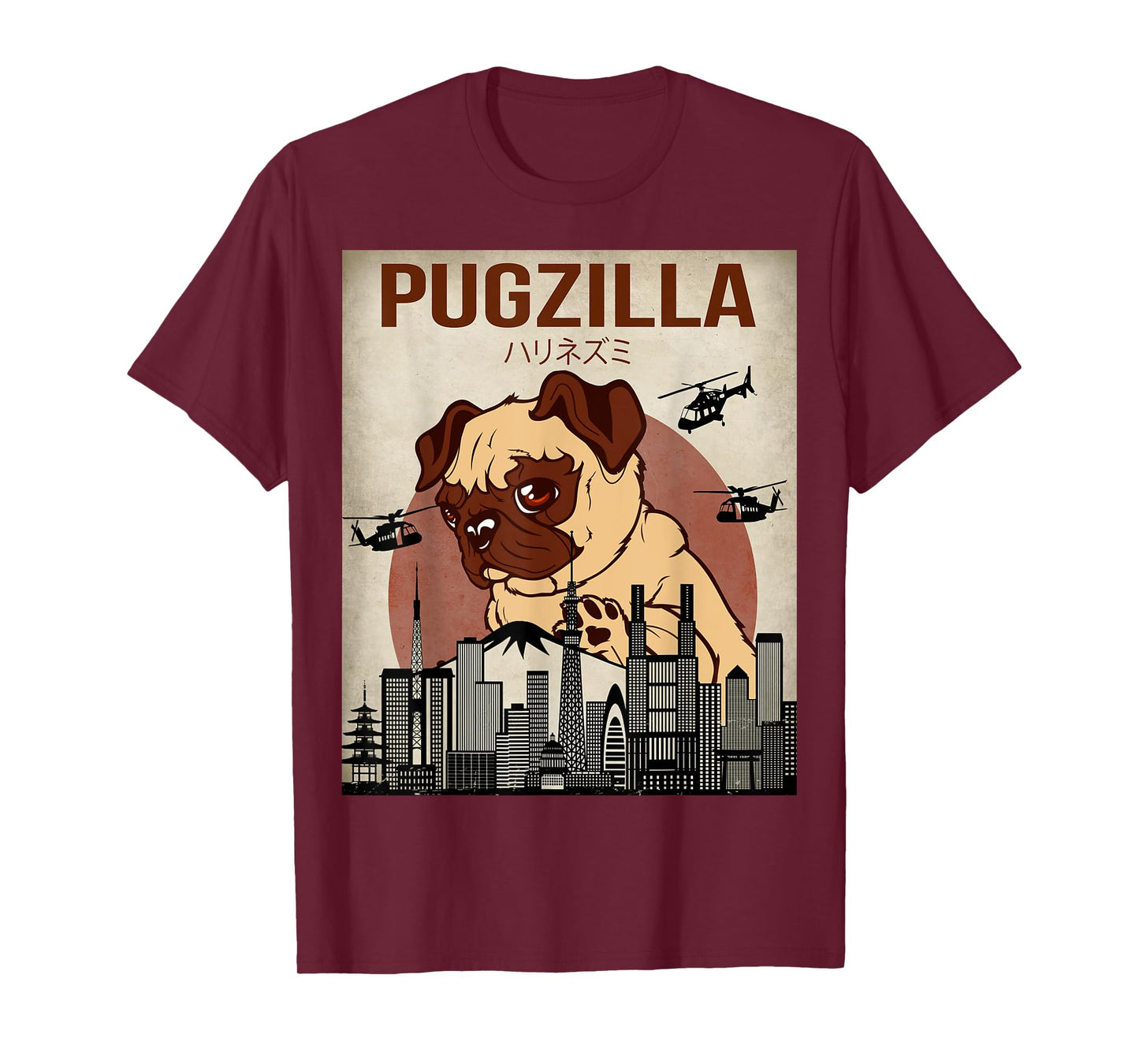 Funny Cute Pet Pajama Pug Dog Outfit Pugzilla Tee T-Shirt