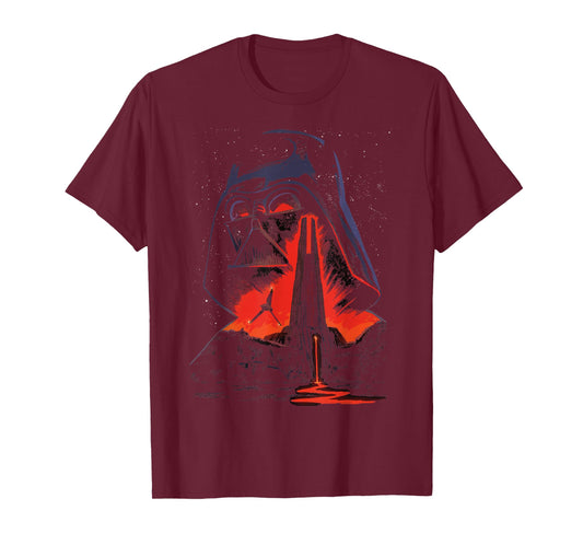 Star Wars Vaders Lava Castle Sketch Graphic T-Shirt T-Shirt